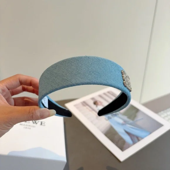Loewe Denim Blue Headband and Hair Clip - Picture 5 of 7